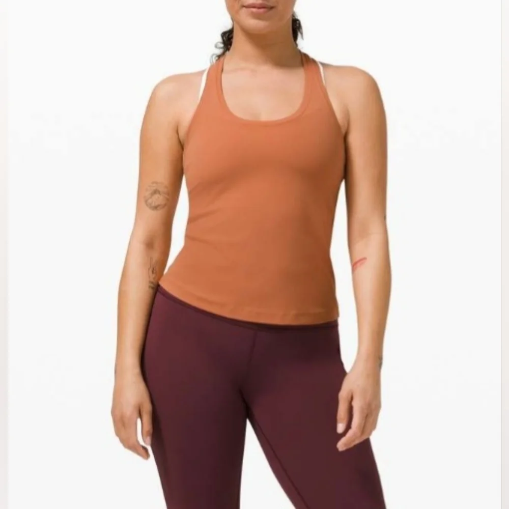 Lululemon Cool Racerback II *Shorter Length Desert Sun Sz 4/6? Tank - Picture 2 of 9
